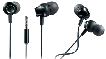 CANYON CNS-CEP3DG Stereo earphones with microphone, metallic shell, 1.2M, dark gray